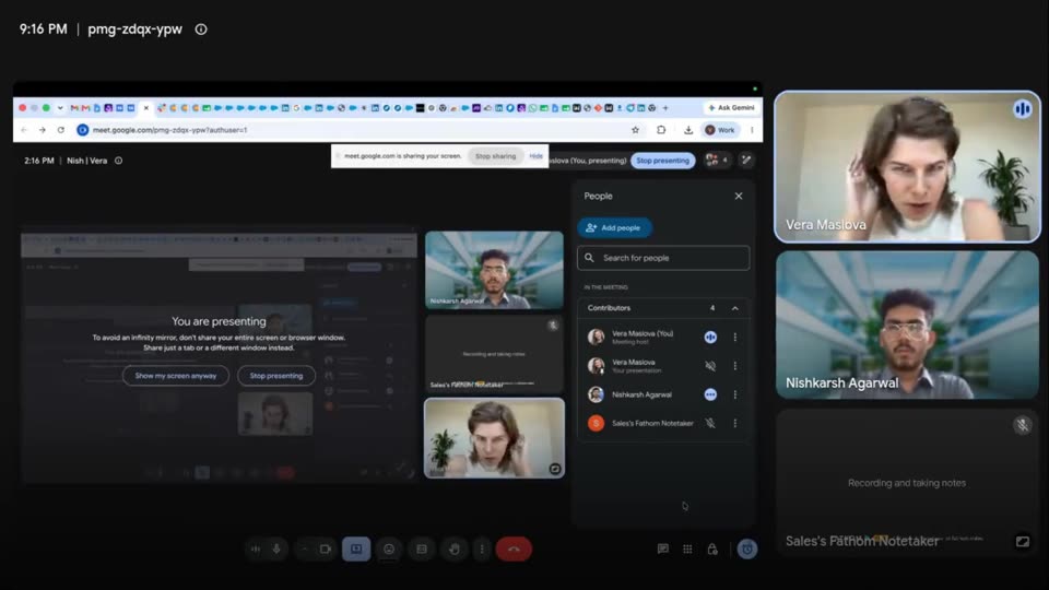 Video call recording with Vera Maslova and Nish